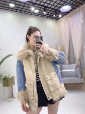 ZHG8105门襟毛领真狐狸毛内胆羽绒两面穿皮草羽绒服，女装皮草，L·H·X