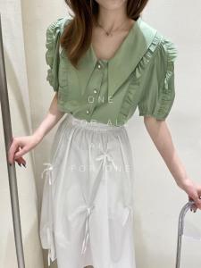 夏季新款 浪漫木耳边小衫,女装,虹朵朵