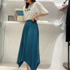 【现货】夏季新款碎花净色半裙百褶裙，女装半身裙，素名