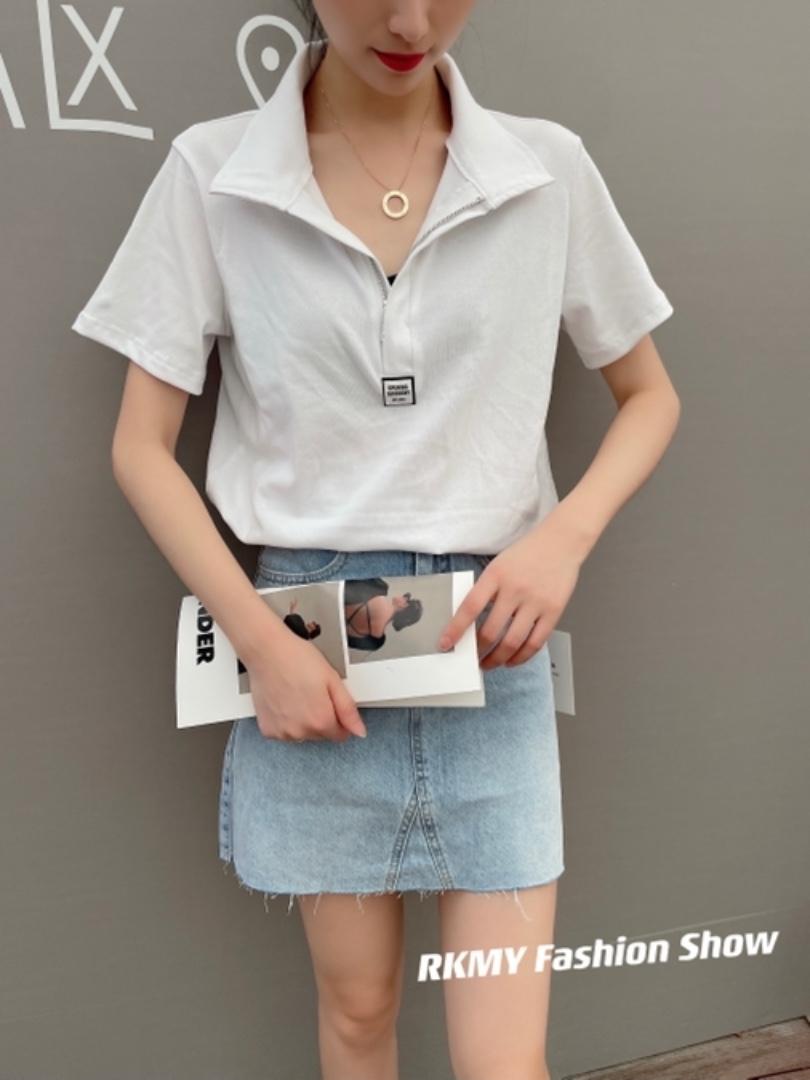 现货夏季polo带标，女装，人可·木易