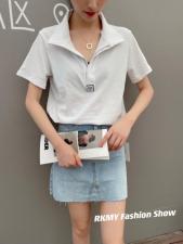 现货夏季polo带标，女装，人可·木易