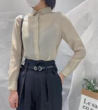 春季新款天丝衬衫，女装衬衫，影白