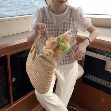 现货夏季新款天丝假2件衬衫，女装衬衫，木可可木R