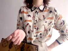 【现货】2021春季新品真丝双绉印花衬衫，女装衬衫，七七迷兰