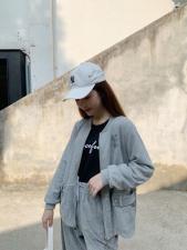 易霏金熙【现货】春季新款丝绒拼接套装，女装职业装，易霏金熙