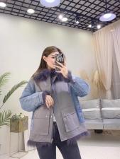 ZHG8105门襟毛领真狐狸毛内胆羽绒两面穿皮草羽绒服，女装皮草，L·H·X