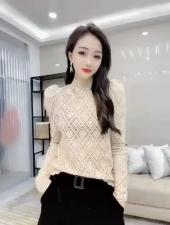 9510#金貂绒蕾丝加衬打底小衫。，女装，红妞(1F)