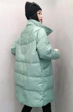 ZCL511火爆印花立领长款保暖羽绒服，女装羽绒服，L·H·X