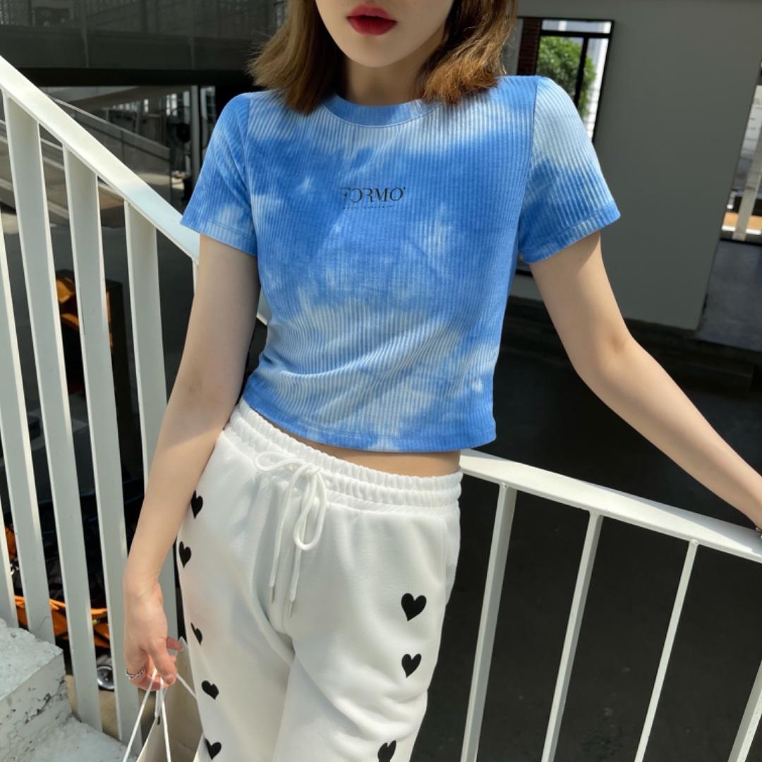 款号023夏季新款扎染时尚短袖T恤现货，女装T恤，ciytorviar 仙度维拉