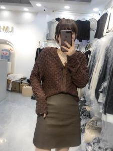菠萝纹针织开衫,女装,浪漫E点