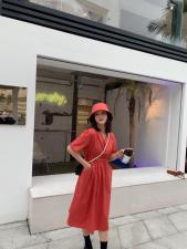 夏季新款韩版连衣裙，女装连衣裙，红头发儿