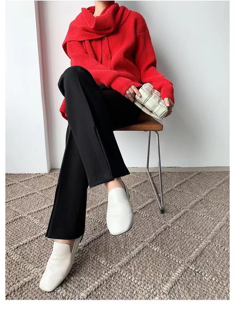 春季新款，垂料前开叉西裤，搭配圣品，女装，cherry·印