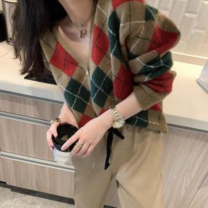 01016瑟琳菱格开衫,女装,XTZ style
