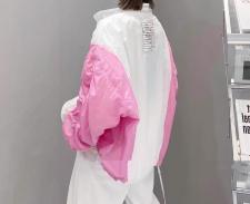 韩版2021夏季时尚休闲字母长?拉链棒球服开衫防晒外套，女装，L·H·X