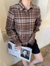 2021春季格子衬衫十2021春季五分裤，现货，女装衬衫，依涵