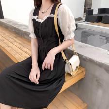 小碎花拼接连衣裙，女装连衣裙，时尚秀衣阁