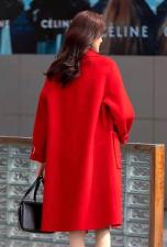 SL2097气质娃娃领大口袋宽松长款百分百羊毛双面呢大衣，女装，L·H·X
