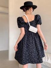 （现货）夏季新款泡泡袖立体印花连衣裙，女装连衣裙，AUDREY WANG