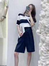 条纹针织上衣，女装，WW9