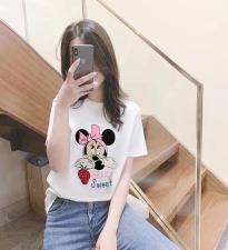 DG869新款印花粉蝴蝶结米奇T，女装，L·H·X