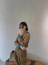 【现货】春装新款衬衣，金属扣复古撞色设计。，女装，911