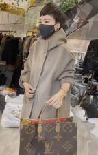 SL20129连帽双口袋长款百分百羊毛双面呢大衣，女装，L·H·X