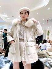 ZHG8119欧货可拆卸真狐狸毛领内胆獭兔毛时尚派克，女装，L·H·X