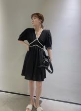 【现货】垫肩连衣裙，女装连衣裙，驿谷