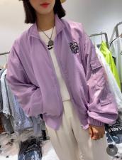 早春新款时尚刺绣花色休闲拉链薄款外套，女装，L·H·X