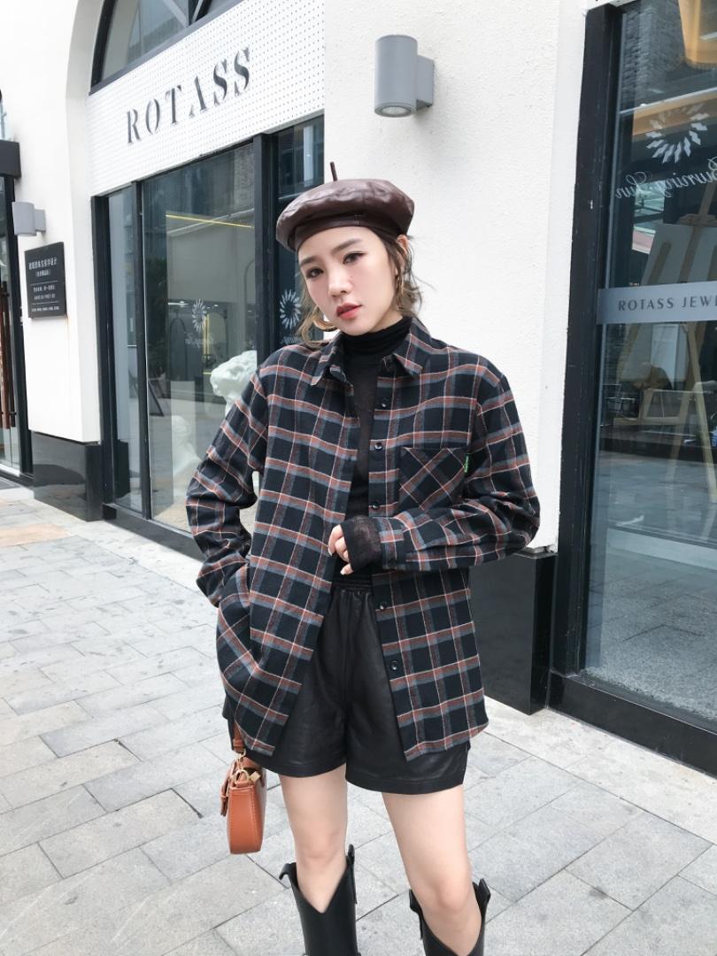 现货冬季新款加绒加厚格子衬衫，女装衬衫，魅丽贝斯