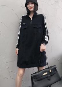 DG825韩版时尚拼牛仔连衣裙，女装连衣裙，L·H·X