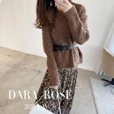 高级感巧克力色手工毛衣，女装针织衫/毛衣，DARA ROSE