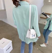 香丽迪2021新款港风牛油果绿垫肩设计感小众休闲西服装外女春，女装，香丽迪