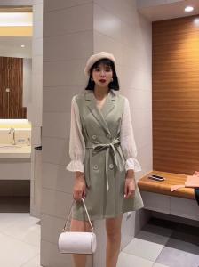 现货 2021春季新品连衣裙 气质显瘦 锦棉四面弹面料舒适,女装连衣裙,蓝典
