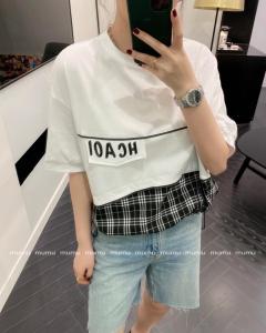 休闲拼接上衣,女装,沐·沐