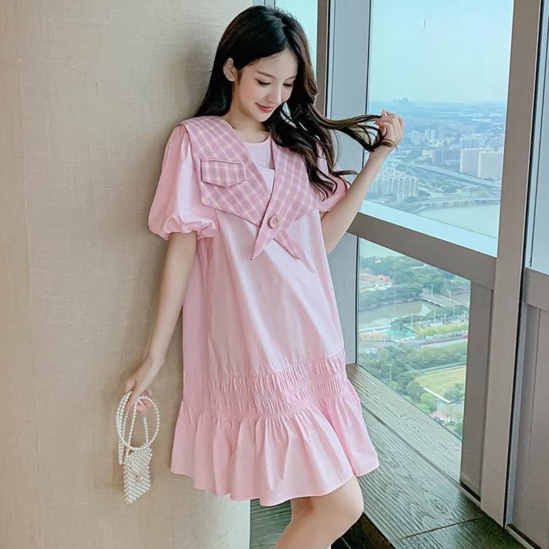 夏季新款二件套连衣裙可脱卸，女装连衣裙，冰雪兒