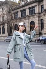 水洗派克风衣洋气，女装风衣，百变诱惑