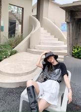 洋气亮片T百搭款，女装，Alissa Lin