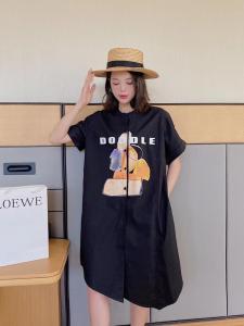 爱美欧 夏季新款 印花衬衫连衣裙,女装衬衫,爱美欧