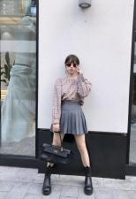春款格子小衫，女装，魅力可诗