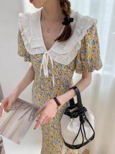 TWTIUWOO-5026 翻领碎花连衣裙,女装连衣裙,她物