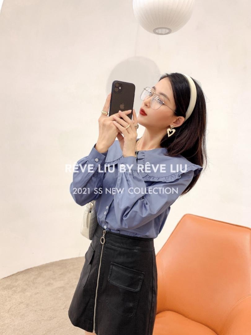 荷叶边衬衣，女装，REVE LIU