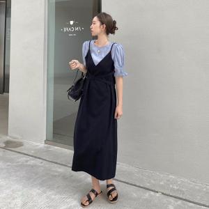 【现货】 夏季新款天丝假两件连衣裙,女装连衣裙,名依人