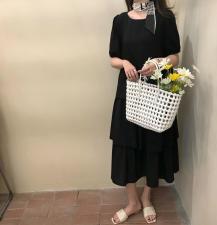 黑色蛋糕裙，女装，五和六季