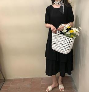 黑色蛋糕裙，女装，五和六季
