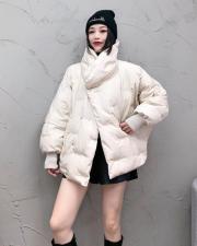 SGH2095欧范围脖领刺绣印花小众百搭百分百羽绒外套，女装，L·H·X