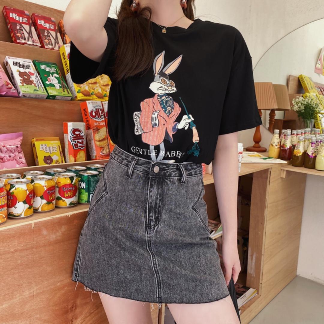 现货，阿M自制印花兔子T，女装，阿M