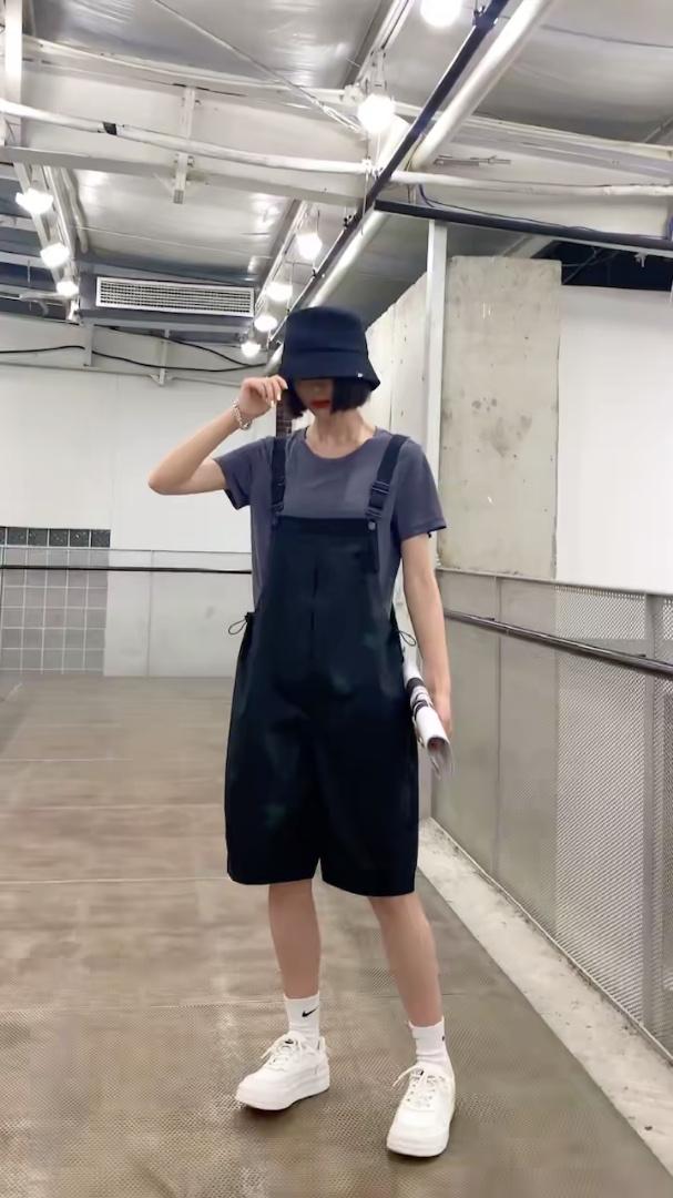 两件套背带中裤，女装，锦华秀逸
