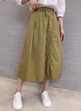 XL9911夏季新款2021气质欧韩范松紧腰不规则百褶裙，女装，L·H·X