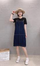 休闲二件套背带牛仔裙，女装，知名度